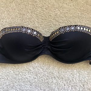 Victoria's Secret Black and Gold Bikini Top